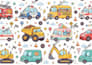 create seamless cartoon vehicle pattern designs